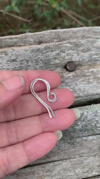HEAVY 18 Gauge Dandy Sterling Silver Earwires - Handmade. Hand forged. Heavily Oxidized Finish