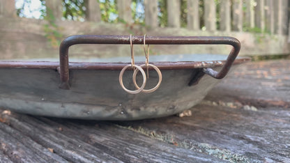 Mangly Lagom Earrings - Handmade. 14 kt YELLOW Goldfill dangle earrings. Choice of 3 sizes & 2 finishes.