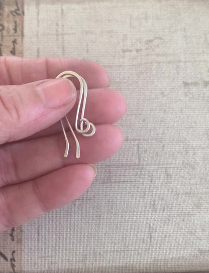 Heavy 18 Gauge Solitaire Sterling Silver Earwires - Oxidized and polished. Handmade. Hand forged