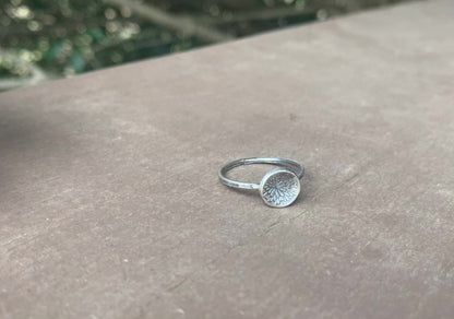 Bloom Ring - Sterling & Fine Silver Oxidized Hammered Ring. Hand made by jNic Designs