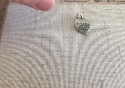 Nelipot Pendant - Handmade. Oxidized Fine Silver Tear Drop Botanical Pendant.