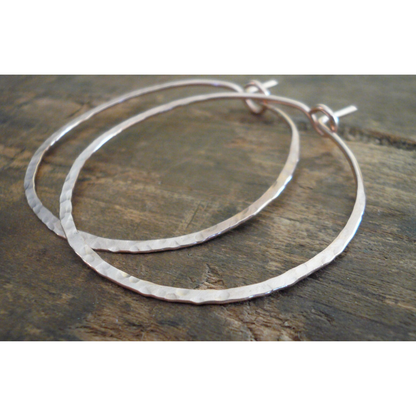 Mangly Hoops in Rose Gold - Choice of 6 sizes. Handmade. Hammered. 14k Rose goldfill hoops