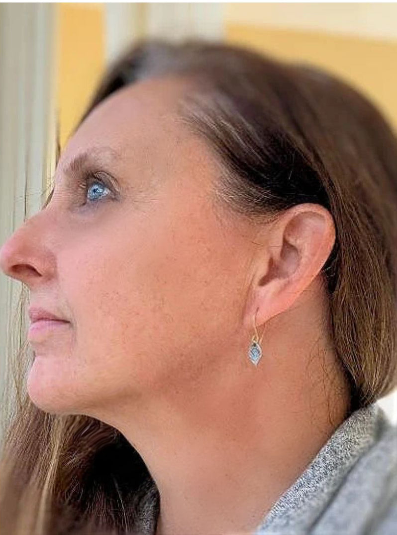 Toccoa Earrings - Oxidized fine silver. 14kt Goldfill. Mixed Metal. Handmade