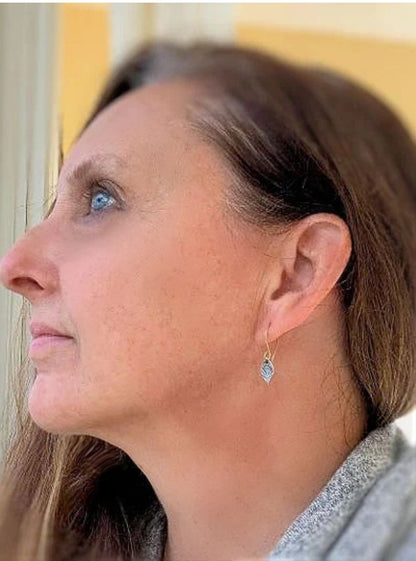 Toccoa Earrings - Oxidized fine silver. 14kt Goldfill. Mixed Metal. Handmade