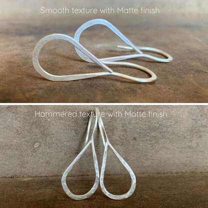 Lissome Earrings Medium in Silver - Handmade. Choice of 4 finishes. Heavily Oxidized Sterling Silver