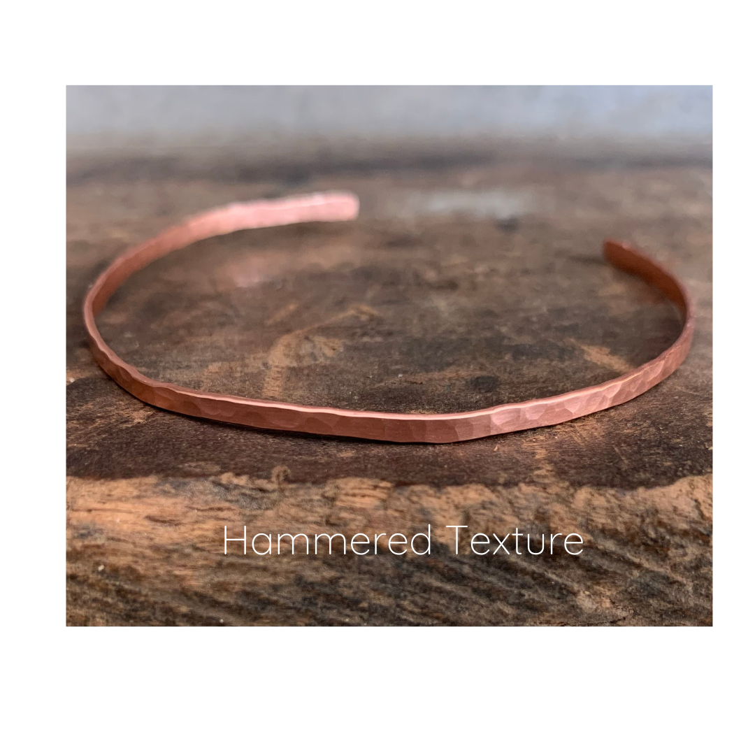 Wisp Copper Cuff Bangle Bracelet - Handmade. Hammered. Your choice of Texture. One Bangle