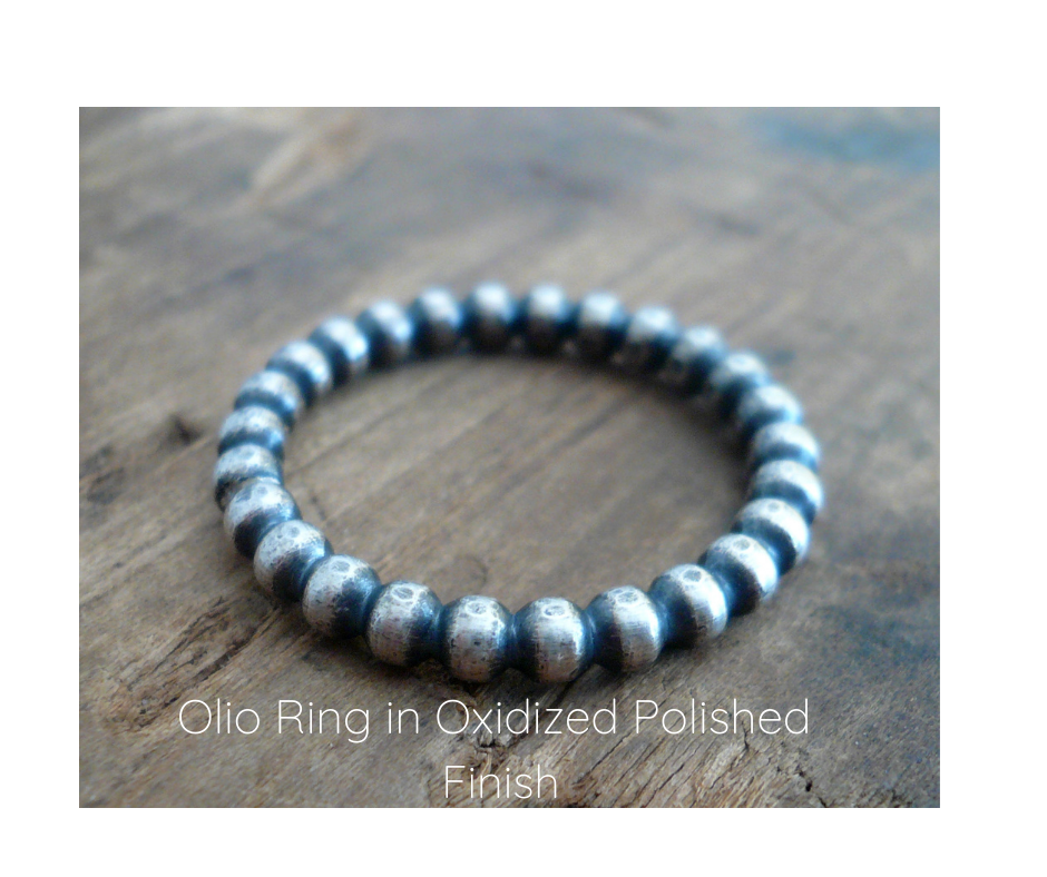 Olio Bangle Bracelet - Sterling Silver Beaded Bangle.