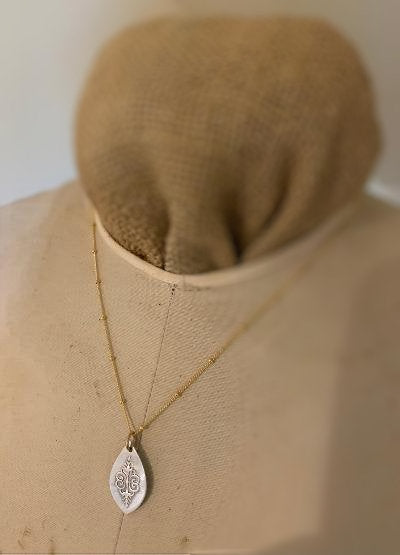 Orenda Necklace - Brushed Fine Silver. 14kt Goldfill Satellite Chain. Handmade