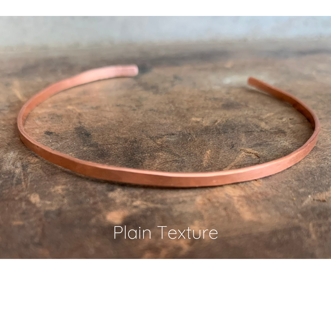 Wisp Copper Cuff Bangle Bracelet - Handmade. Hammered. Your choice of Texture. One Bangle