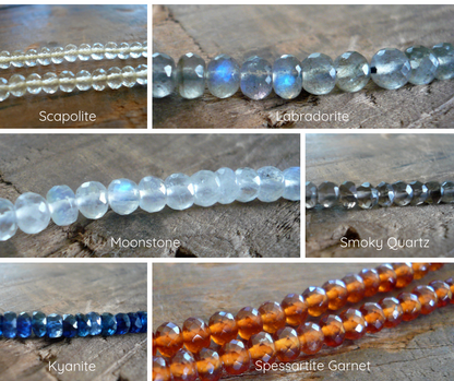 Creole Collection Birthstone Earrings- Choice of Gemstones. Oxidized Sterling and Fine Silver Dangle Earrings. Garnet.