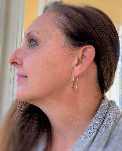 Cobblestone - Handmade. Brass. Sterling Silver Dangle Earrings. Choice of 3 sizes and 3 finishes.