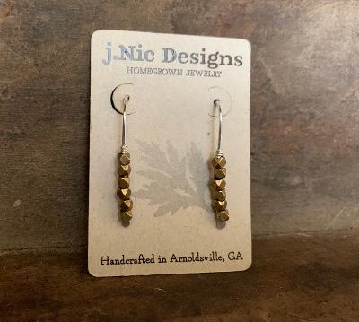Cobblestone - Handmade. Brass. Sterling Silver Dangle Earrings. Choice of 3 sizes and 3 finishes.