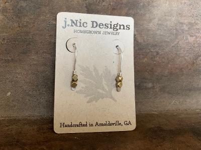 Cobblestone - Handmade. Brass. Sterling Silver Dangle Earrings. Choice of 3 sizes and 3 finishes.