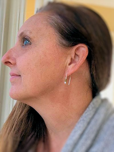 Cobblestone - Handmade. Brass. Sterling Silver Dangle Earrings. Choice of 3 sizes and 3 finishes.