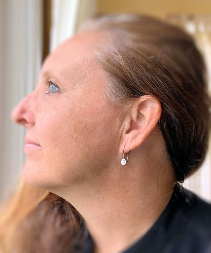 Drops of Moon Earrings - Handmade. Oxidized fine and sterling silver