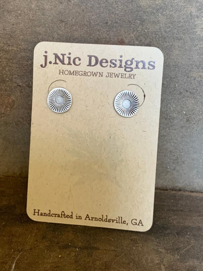 Glisten Post Earrings - Handmade. Oxidized Fine Silver Earrings