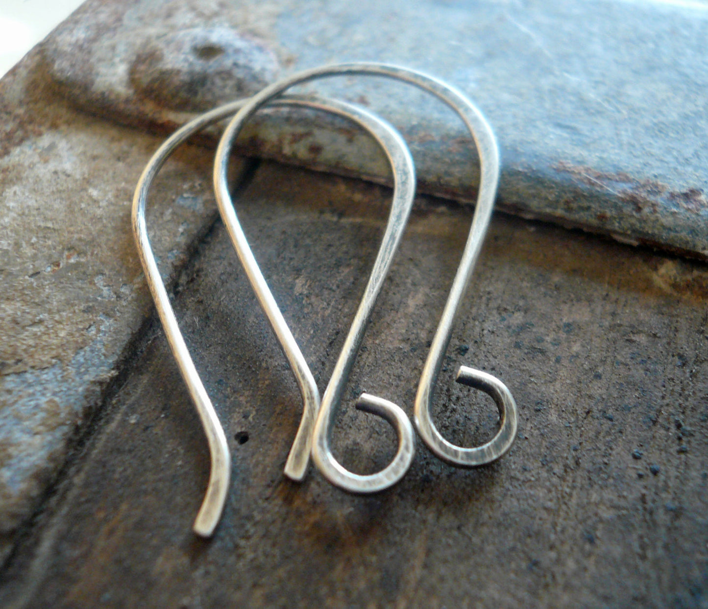 Sway Sterling Silver Earwires - Handmade. Handforged. Oxidized/polished.