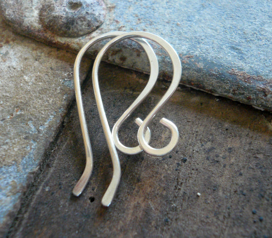 Dandy Sterling Silver Earwires - Handmade. Handforged. Shiny Finish. Made to Order
