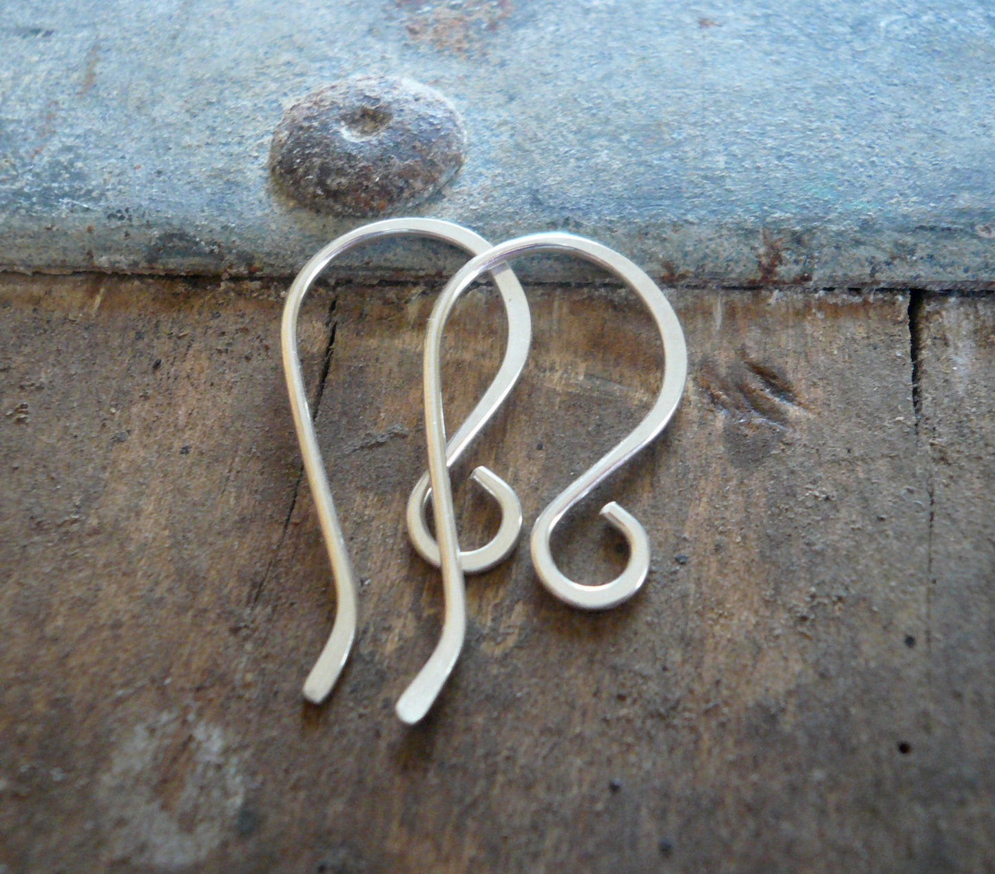 Dandy Sterling Silver Earwires - Handmade. Handforged. Shiny Finish. Made to Order