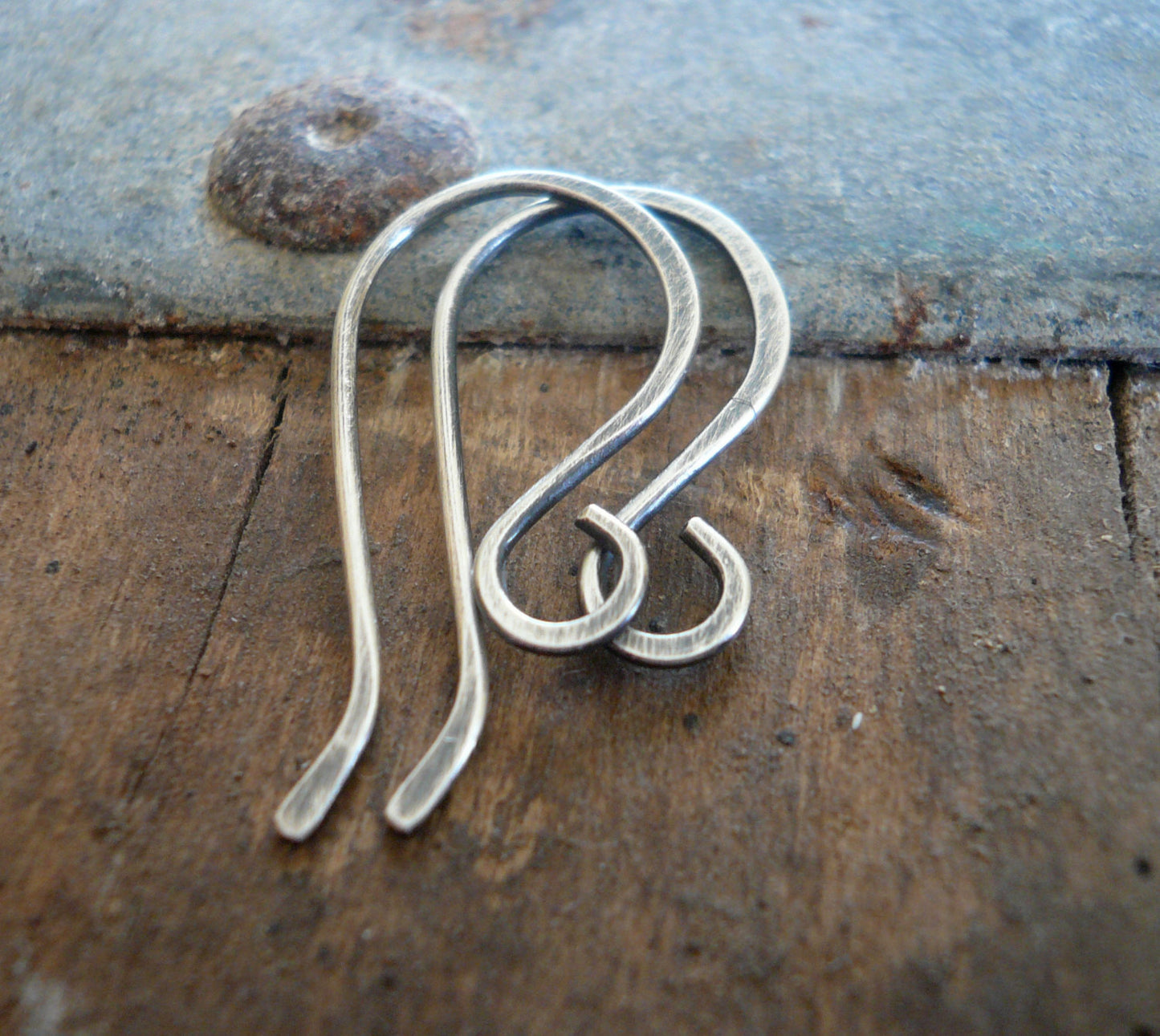 12 Pairs of my Dandy Sterling Silver Earwires - Handmade. Handforged. Oxidized and polished. Made to Order