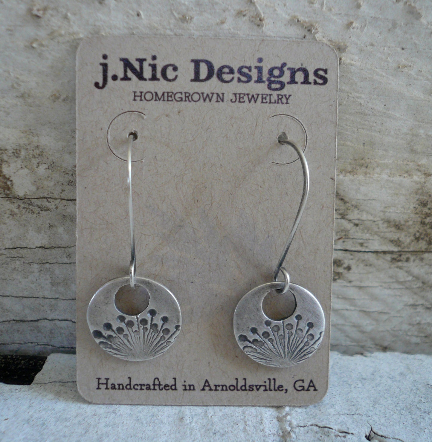 Wishful Earrings- Oxidized fine silver. Dangle earrings.Handmade