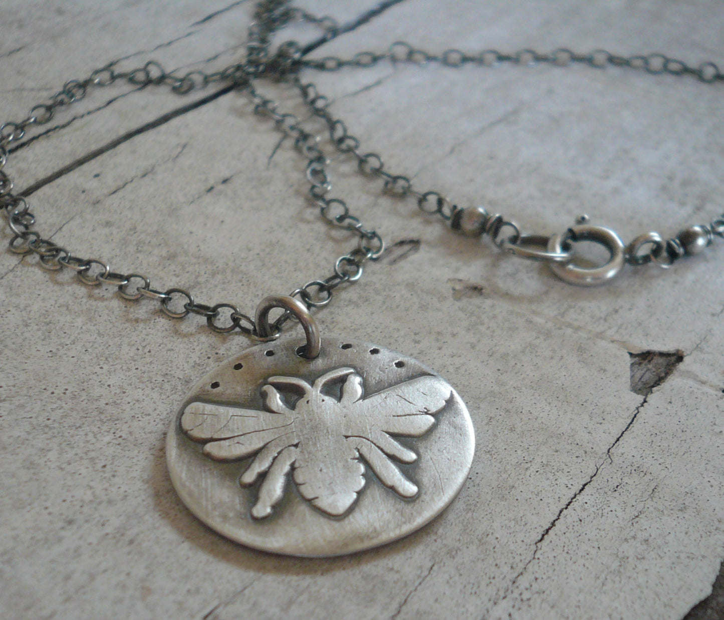 The Queen Necklace - Handmade. Oxidized Fine and Sterling Silver