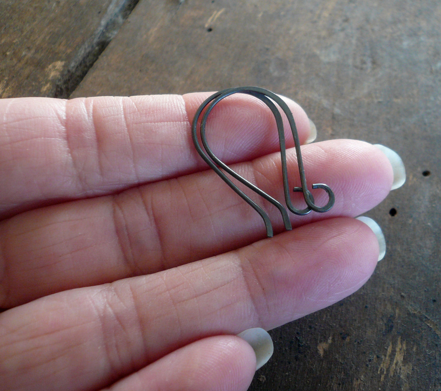 Sway Sterling Silver Earwires - Handmade. Handforged. Heavily Oxidized. Made to Order