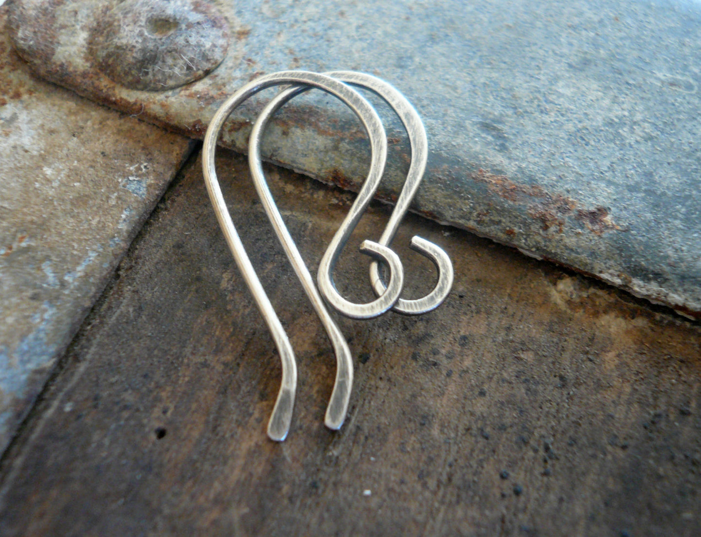 12 Pairs of my Dandy Sterling Silver Earwires - Handmade. Handforged. Oxidized and polished. Made to Order