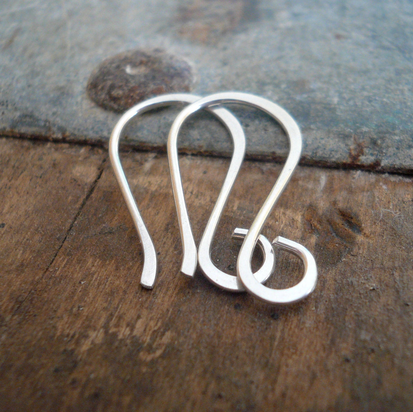 Wisp Copper Earwires - Handmade. Handforged