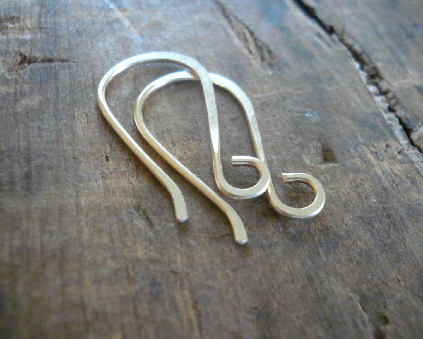 Wisp Earwires - Handmade. Handforged. Oxidized & polished Sterling Silver