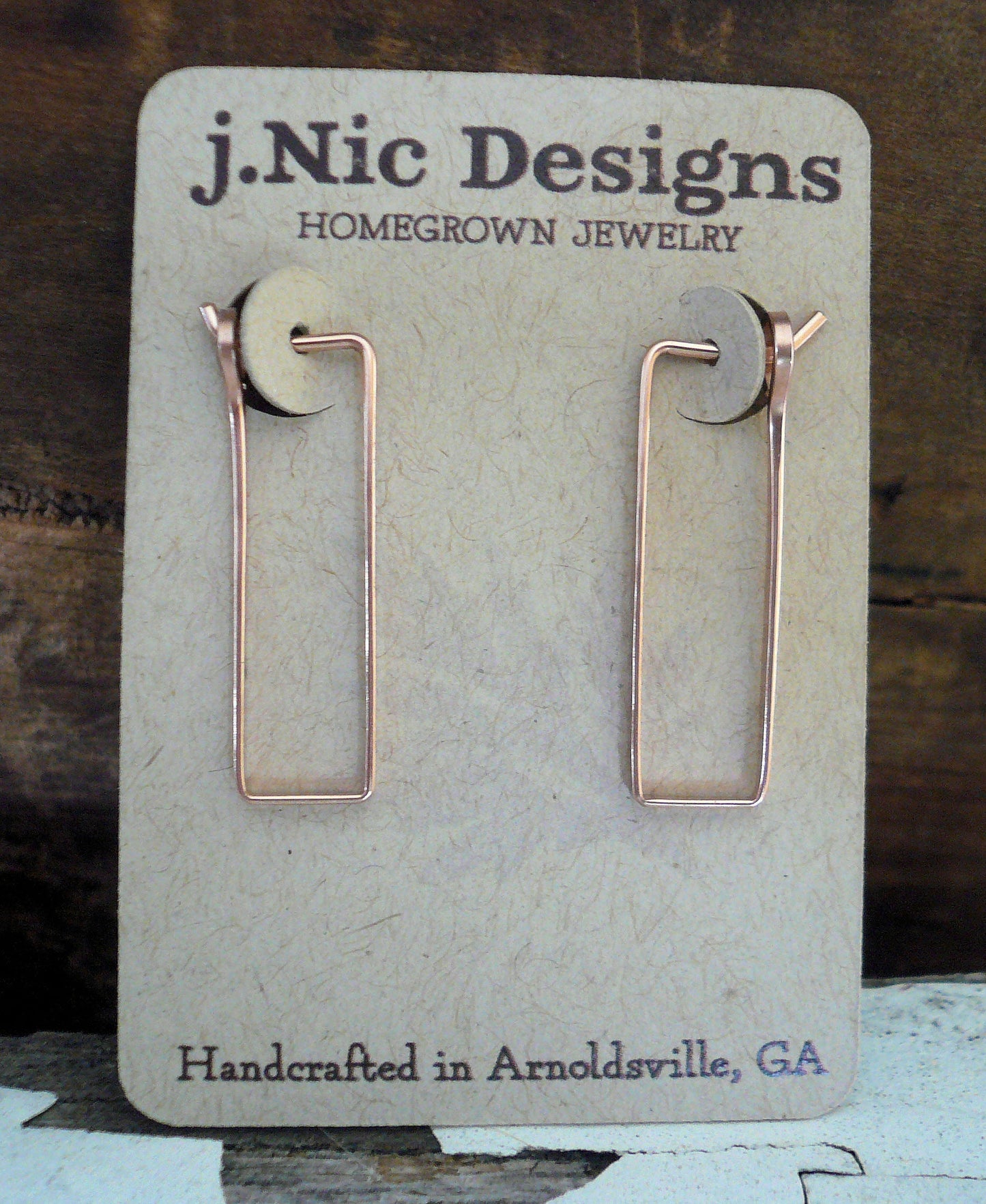 Svelte Hoops - Handmade. Hand forged. Choice of 3 sizes. 14kt Rose Goldfill Rectangular Hoop Earrings