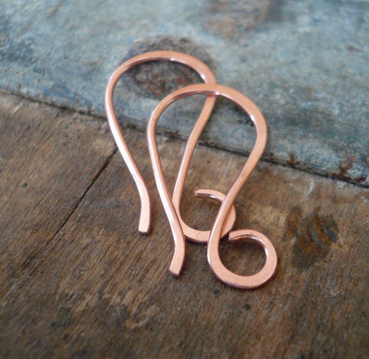 Wisp Copper Earwires - Handmade. Handforged