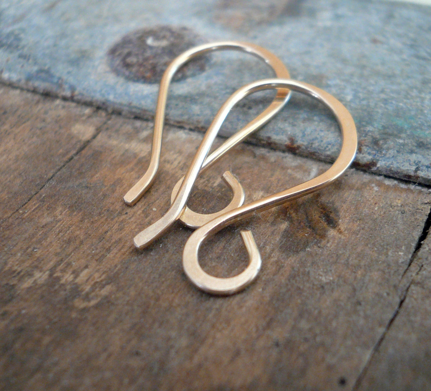 Wisp Copper Earwires - Handmade. Handforged