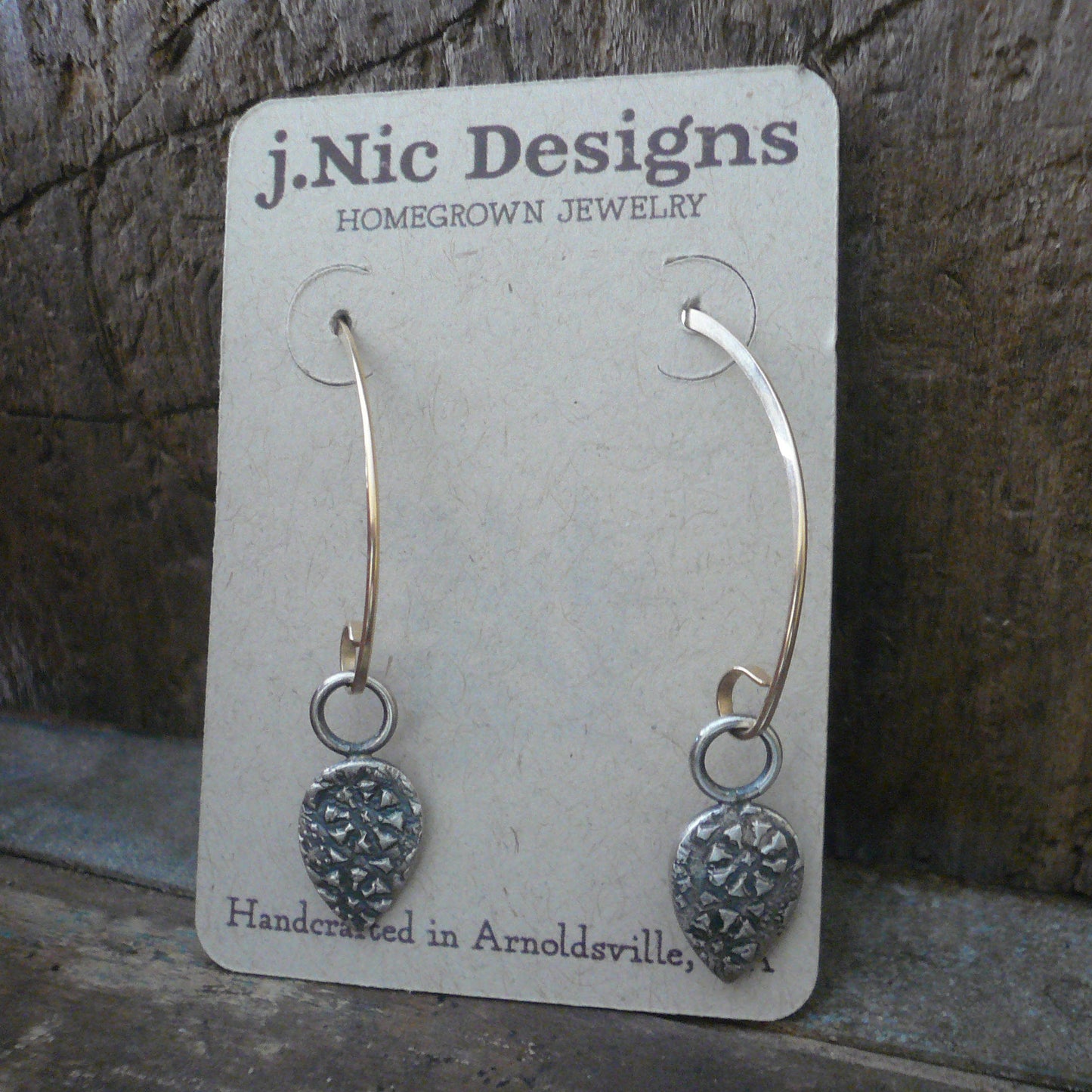 Soleil Collection Ray Earrings - Oxidized fine silver. 14kt Goldfill. Mixed Metal. Handmade