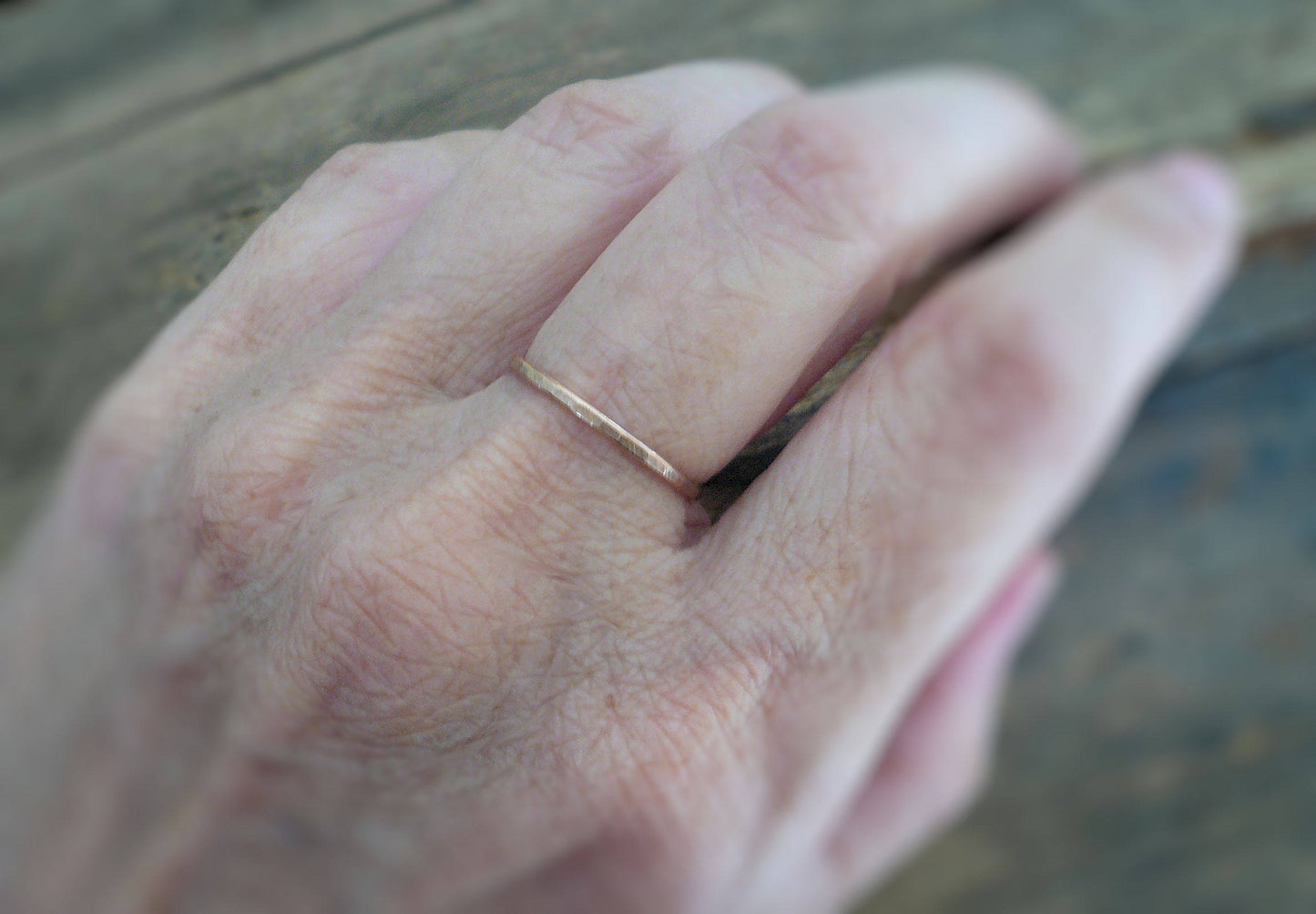 Every Day Ring - 14kt Rose Goldfill Stacking Ring. Handmade. Hand forged.