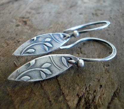 Posy Earrings  - Oxidized fine & sterling silver. Handmade by jNicDesigns
