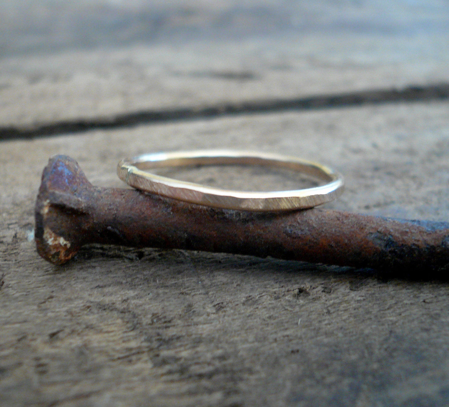 Every Day Ring - 14kt Goldfill Stacking Ring. Handmade. Hand forged.