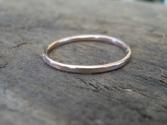Every Day Ring - 14kt Rose Goldfill Stacking Ring. Handmade. Hand forged.