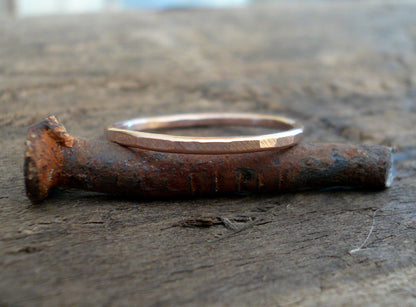 Every Day Ring - 14kt Rose Goldfill Stacking Ring. Handmade. Hand forged.