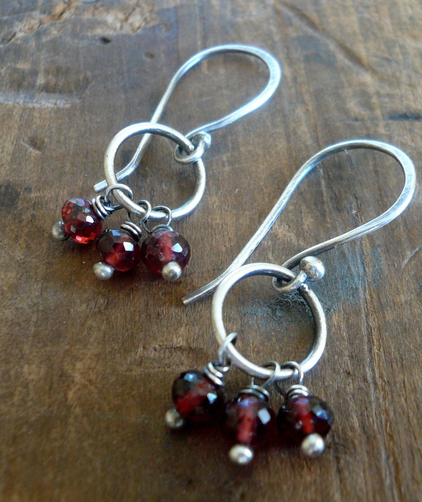 February Flurry Earrings - Handmade. Amethyst. Sterling and Fine Silver Dangle Earrings