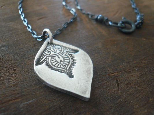 Noceur Necklace - Handmade. Oxidized Fine and Sterling Silver