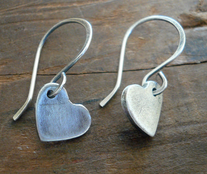 Amore Earrings - Handmade. Oxidized Fine and sterling silver dangle earrings