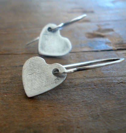 Amore Earrings - Handmade. Oxidized Fine and sterling silver dangle earrings