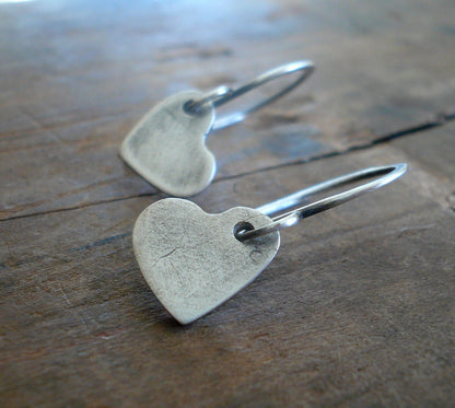 Amore Earrings - Handmade. Oxidized Fine and sterling silver dangle earrings