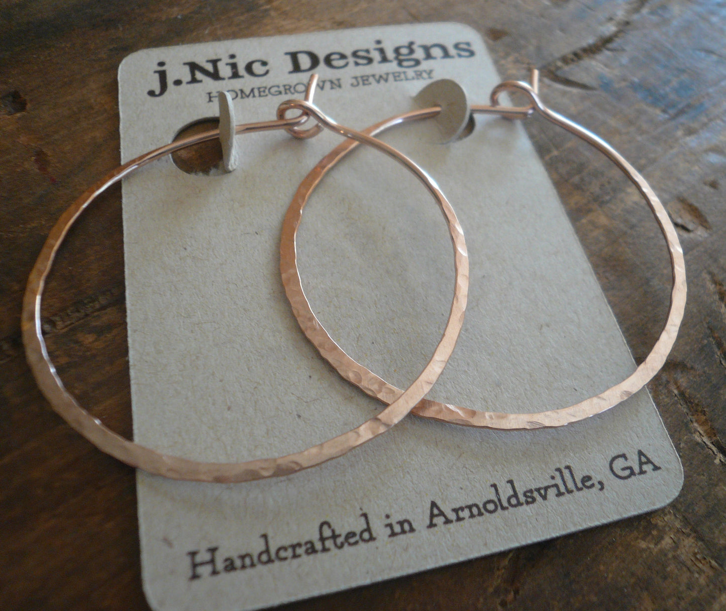 Mangly Hoops in Rose Gold - Choice of 6 sizes. Handmade. Hammered. 14k Rose goldfill hoops