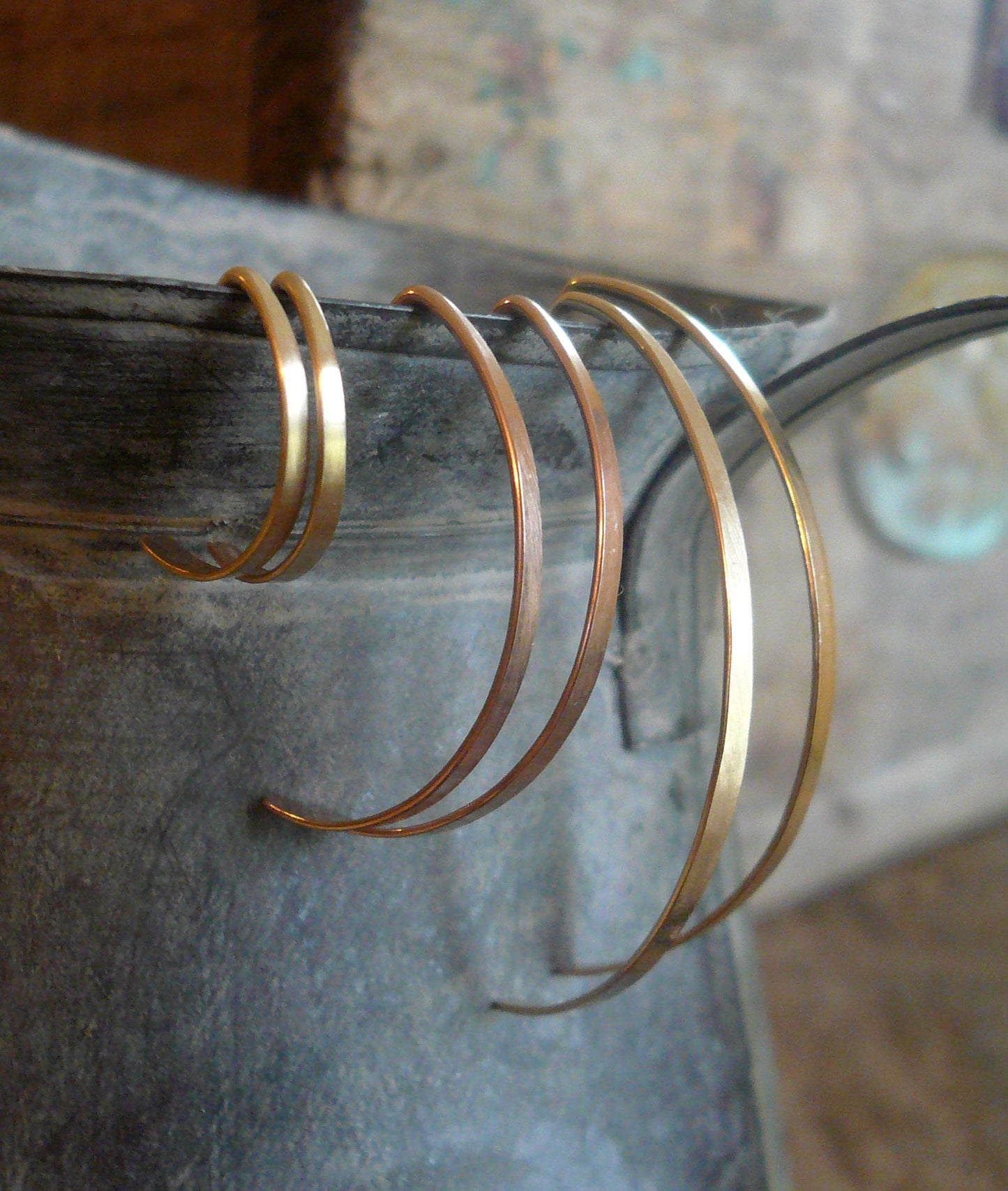 Allure Open Hoops in Silver - Handmade in Sterling Silver. Choice of 3 sizes & 4 finishes. One Pair.
