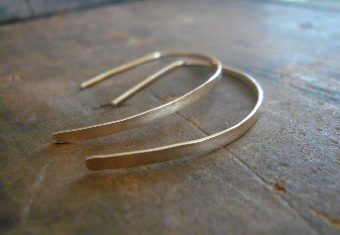 Allure Open Hoops in Gold - Handmade in 14kt Yellow or Rose Goldfill. Choice of 3 sizes. One Pair.