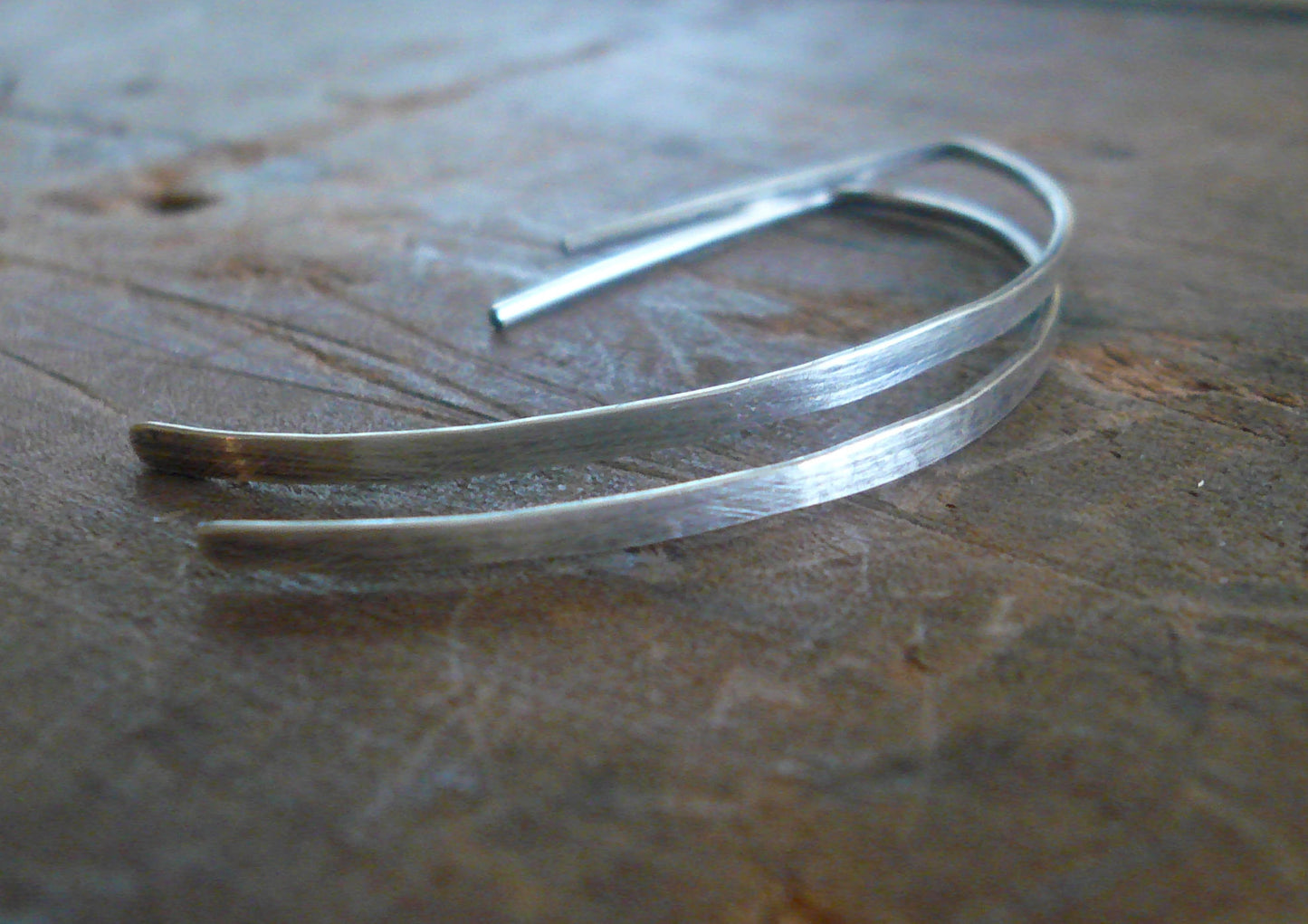 Allure Open Hoops in Silver - Handmade in Sterling Silver. Choice of 3 sizes & 4 finishes. One Pair.