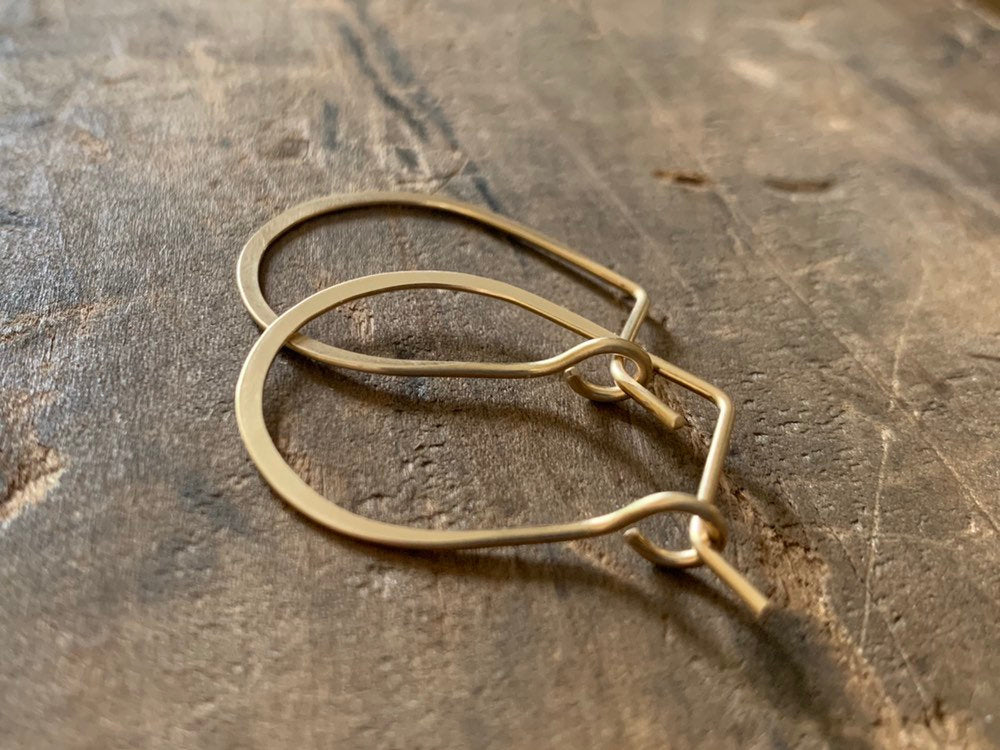 Horseshoe Hoops in Gold - Handmade. hand forged. 14kt goldfill Earrings