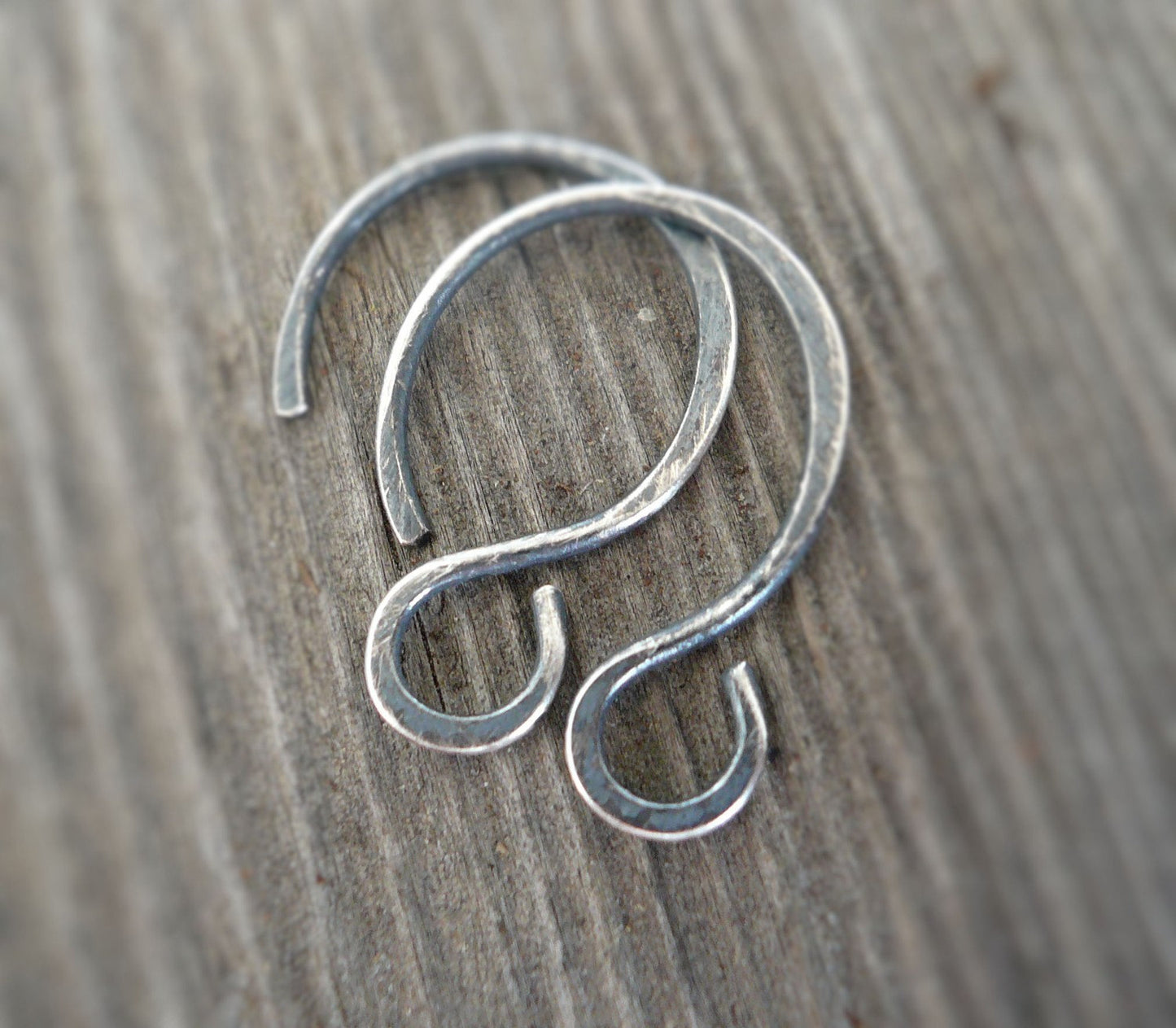 Solitude Sterling Silver Earwires - Handmade. Oxidized and Polished